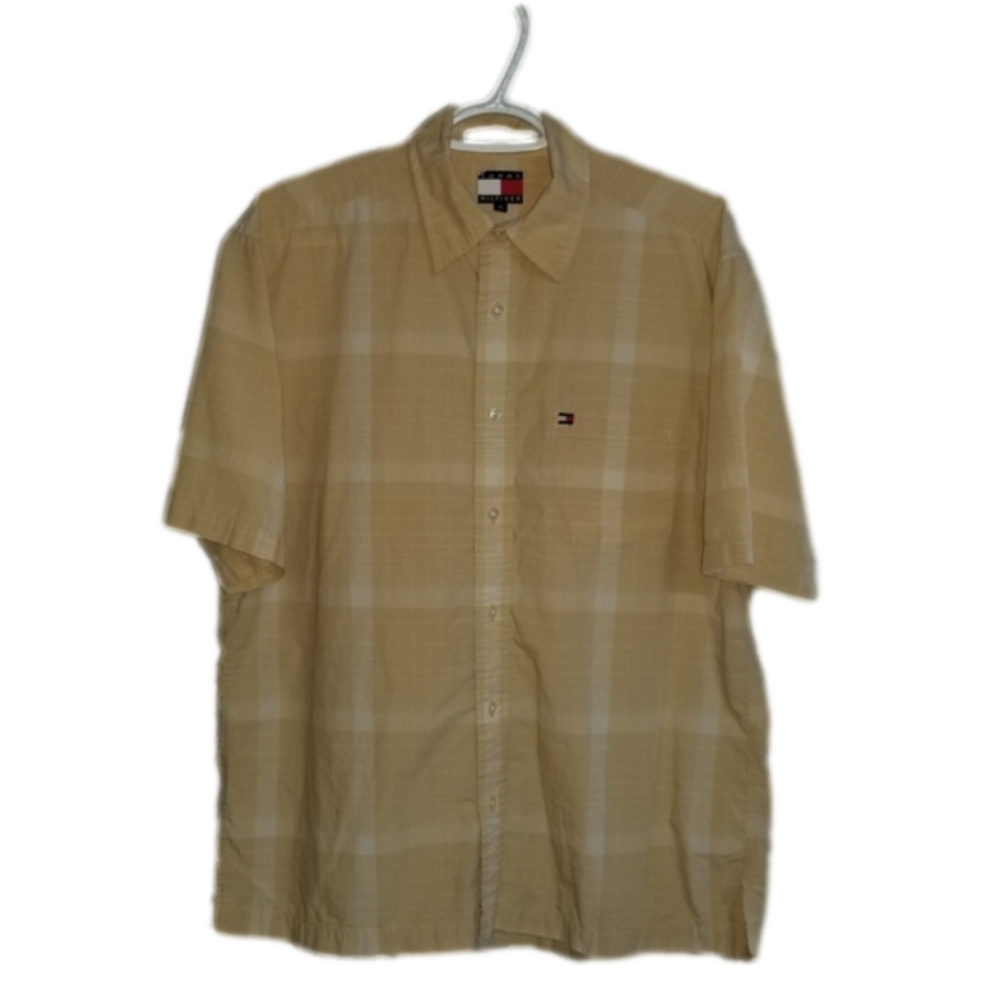 Tommy Hilfiger Short Sleeve Classic Big Window Check Design Button Up Size M